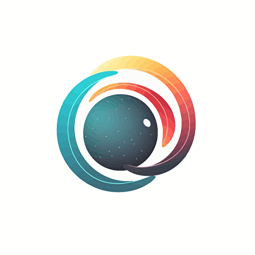 a stylish minimalistic logo of two universes combined. vectorized and soft colors. highly detailed
