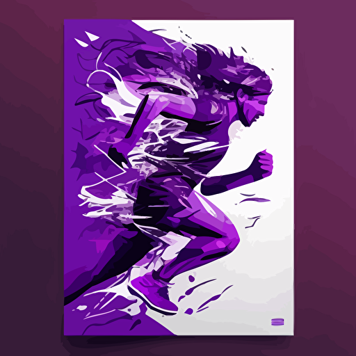 poster for running, vector, purple