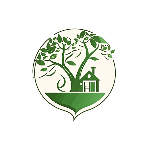 A logo of beautiful house, eco-friendly, smart vector style with no background