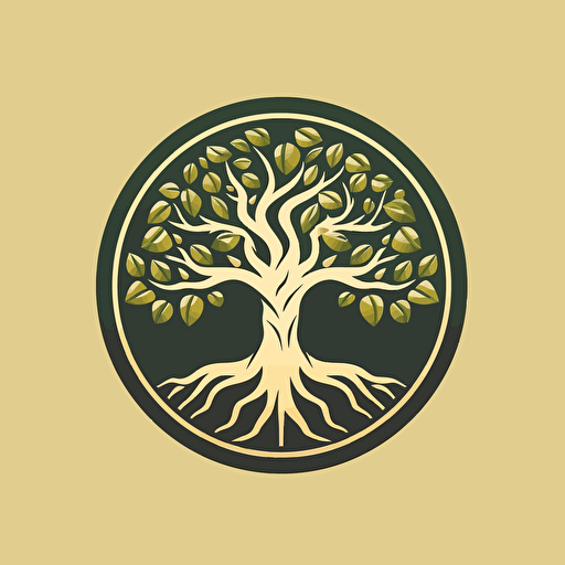 tree of life, flat vector icon, commercial logo