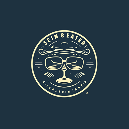 logo for a rental company named The Flying Saucer, delivering glasses, cutlery, tables, chairs, vector minimalistic