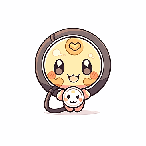 A simple sketch crypto currency coin emoji with smile face and stethoscope, very dynamic logo white background vector