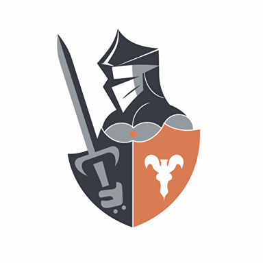 a simple beautiful modern logo of a knight, vector, white backround