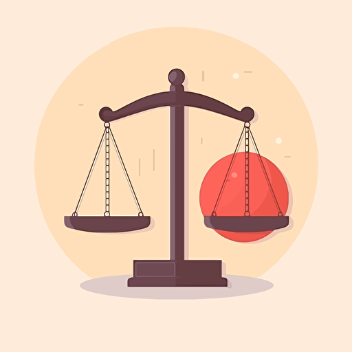 a flat vector illustration of a balance justice