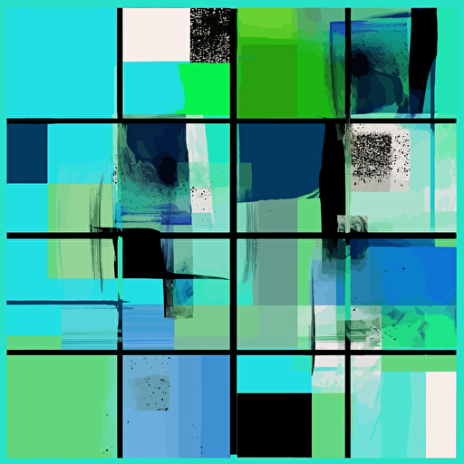 excel abstract, pop art, collage, modern art design, vector art, minimal style, green, blue, incredible