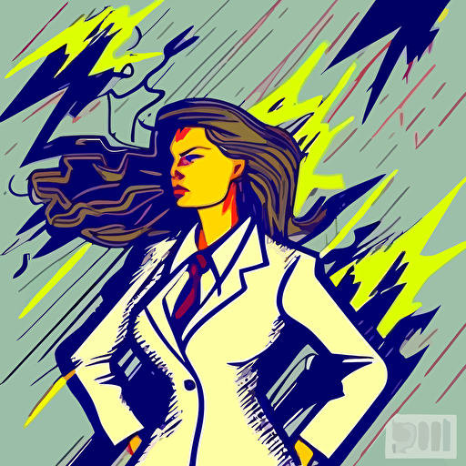 women in business suit storm top positions, detailed vector illustration