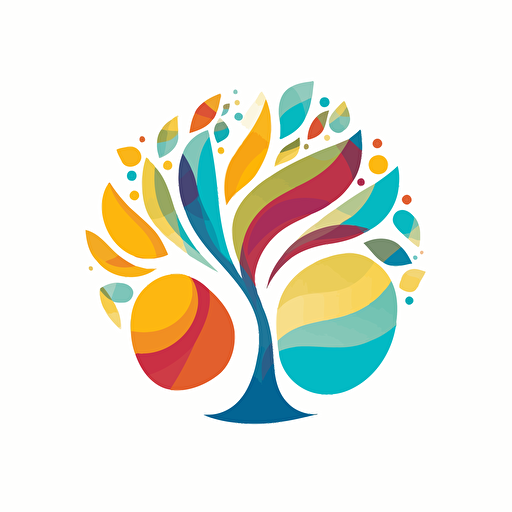 An innovative, caring charitable social enterprise logo without text, capturing the essence of a inclusive community focused on empowering local communities and celebrating diversity (medium: vector design)(style: abstract, employing fluid shapes and forms to represent the interconnected nature of humanity)(colors: a vibrant, diverse color palette, reflecting the history within the community)(composition: intertwining elements such as peaceful symbols, travel, education, community, development, seamlessly blending them into a cohesive design)