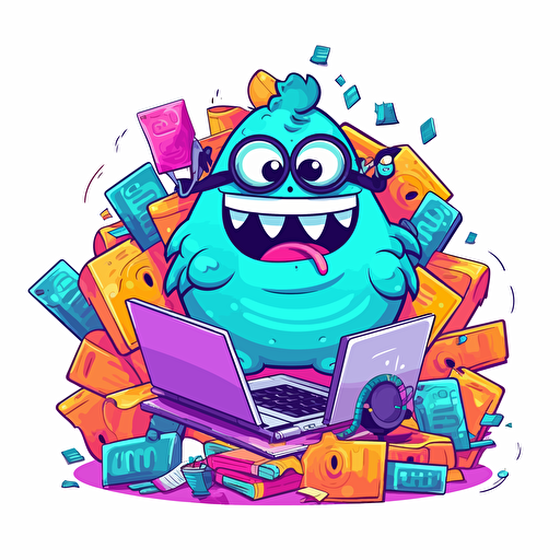 bookie monster logo, bookkeeper, vector, monster inc style