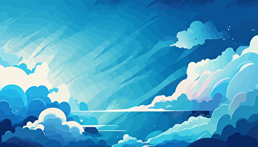 abstract vector art of cloudy sky in blue hues