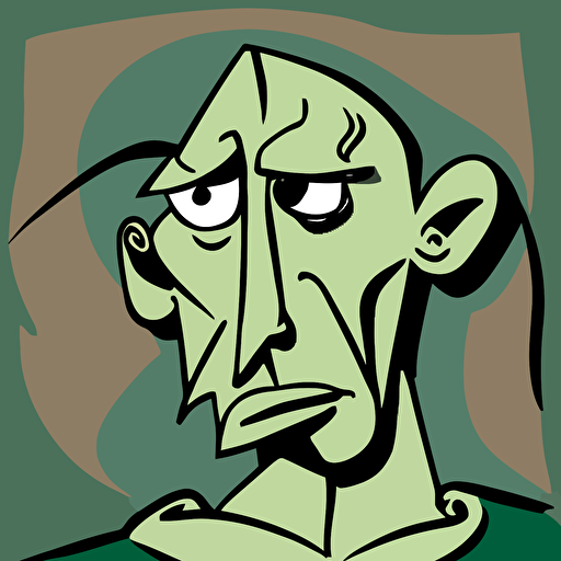 face, cartoon, picasso style, vector, 4:5
