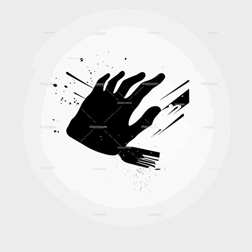 Logo, vector, chatbox flying, brush hand canvas,minimalist, clear, b/w #F8564#