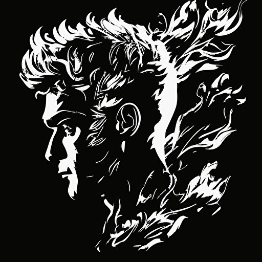 black & white vector flame avatar