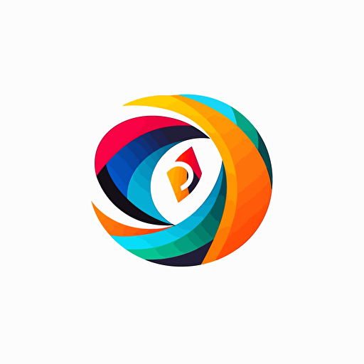 a simple logo for an entertainment company in the style of massimo vignelli, stylize , vector, white background, high quality, bright colors,