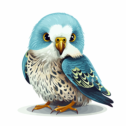 Budgerigar bird looking straight in the camera, white bg, vector