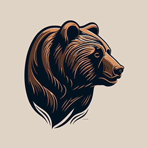 bear logo monochromatic vector flat traditional American