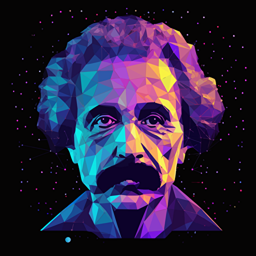 logo of the channel dedicated to the neural network, with the image of Einstein's face in front, simple, vector, without text