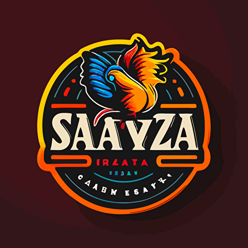 clean logo for a nashville style chicken spot, vector logo , vibrant colors, sprices, flaming hot, name of spot is zaka s 550 v 5