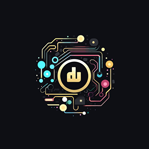 Create a logo inspired by Instagram, that represents the fusion of technology and money. The logo should incorporate elements such as microchips, circuit boards, and symbols of currency, such as dollar signs and euro signs. The design should be clean, modern, and easily recognizable, with a color palette that conveys a sense of sophistication and wealth. The logo should feature carousels or slides, representing the scrolling feature of Instagram, Illustration, vector art,