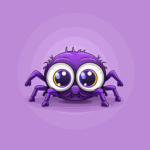 funny, spider, childfriend, vector, simple, purple, small tooth, cute eyes, big eyes