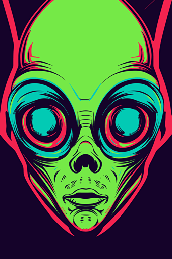 an Alien Vector art, pop art,