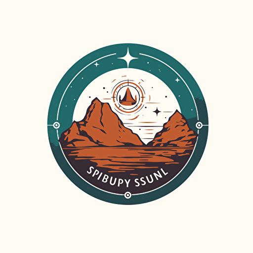 simple vector logo , spiritual journey, white background, solid colors