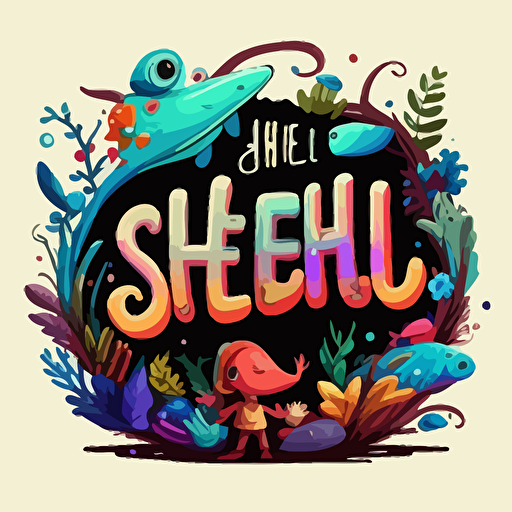 name, logo, colorful, friendly, childish, vector