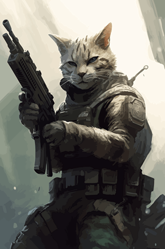 Tactical Khajiit aiming with his Kriss Vector subachine gun