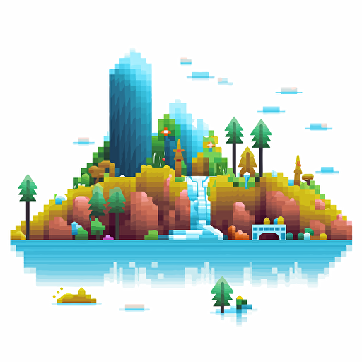 Vectored Pixel style design based on the the 80's Game California games