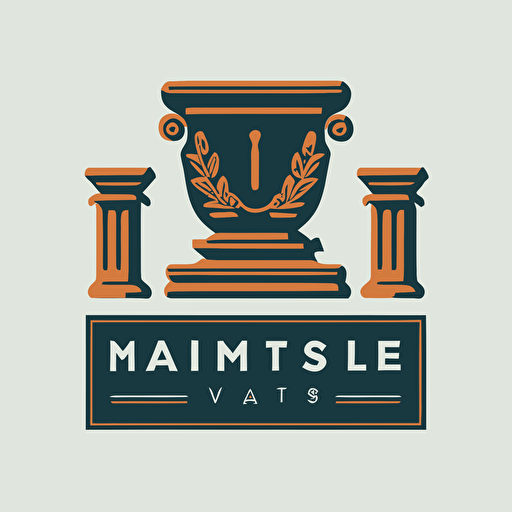 logo, museum antiques, minimal, vector, simple, flat,