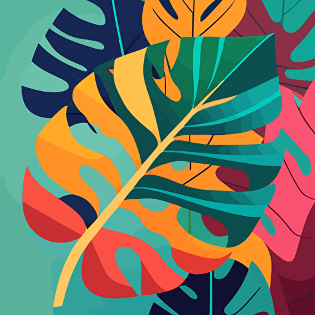 a single leaf, vector art, 2D, inspired by Matisse painting ls