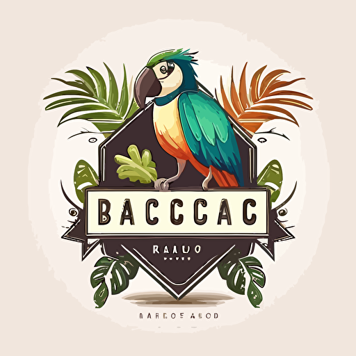busca un logo en formato vectorial 2D con un guacamayo real en estilo boceto y fondo blanco, sin ningún color adicional. El diseño debe ser icónico, representativo y fácil de recordar y reconocer. Debe tener líneas gruesas y detalles precisos en el pico, ojos y plumas para transmitir la apariencia realista del guacamayo. Además, debe ser apropiado para serigrafía, bordados y otros productos promocionales y puede incluir elementos decorativos como hojas, ramas y flores en una cantidad limitada para mantener la simplicidad y claridad del diseño.