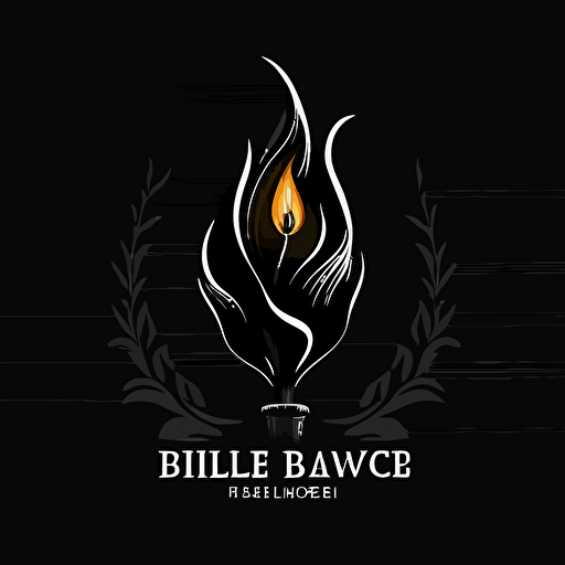 logo for a business of a black candle with a black flame. vector, logotype, 2d, high definition