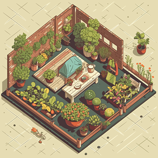 home garden, small place, Vector