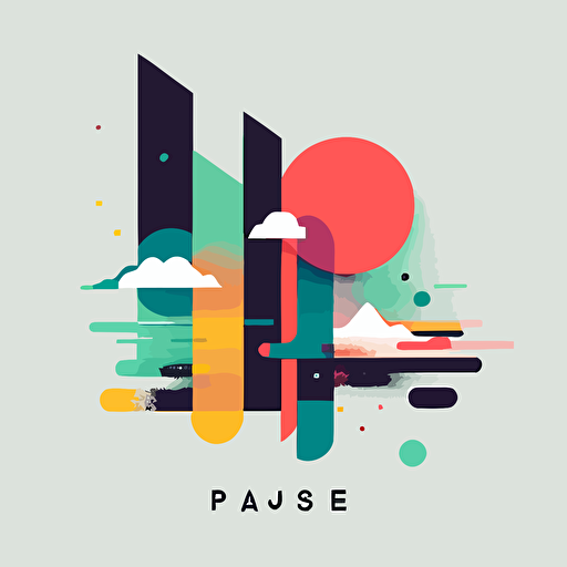 pause vector minimal illustration with colorful concept, modern design
