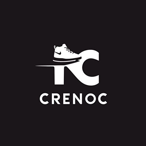 simple black and white logo design , flat 2d, vector, company logo, nike style with letters "R" "C" "N" "T"