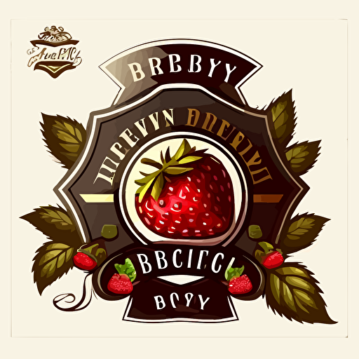 Vector Logo concept on the theme with elements of berry fruit, blackberry, raspberry, strawberry