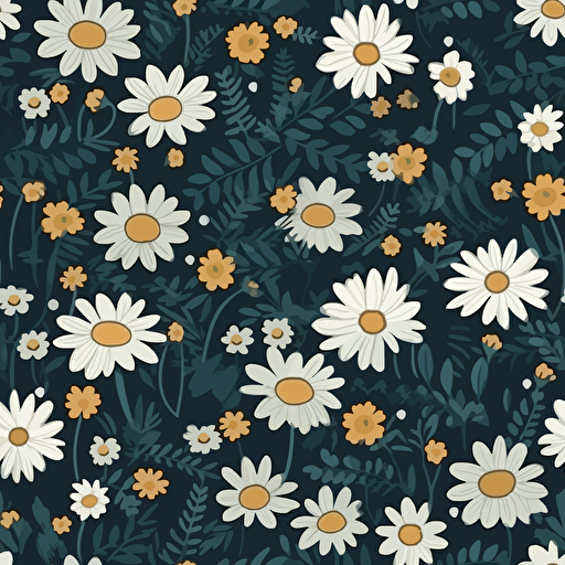 ditsy daisy pattern vector style