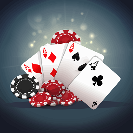 large rectangle highly detailed vector illustration of a poker sign including chips and cards