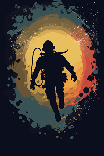 silhouette of a diver, svg, vector