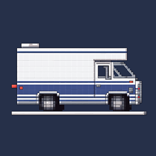 8-bit pixel art vector of a USPS mail truck, non dithered, non anti-aliased,