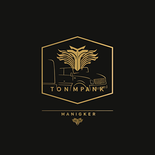 minimalist vector logo for truck company dark & gold