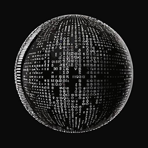 binary logo minimalistic in a sphere, vector based