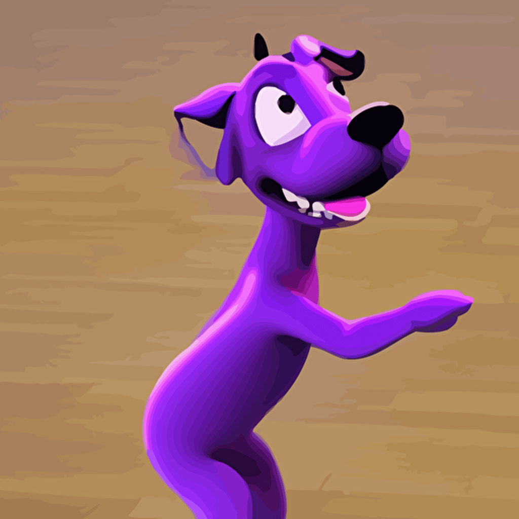 beautiful 3d render purple dog disney movie style disney pixar dog ballet dance highly detailed 8k resolution