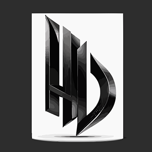 [modern abstract] iconic logo of [letter H and D ][black] vector, on white background