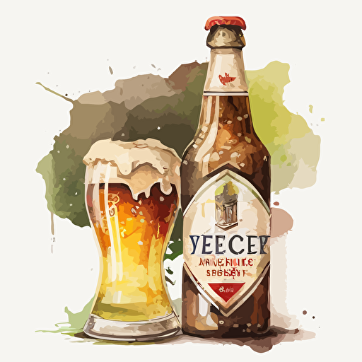 vector beer watercolor