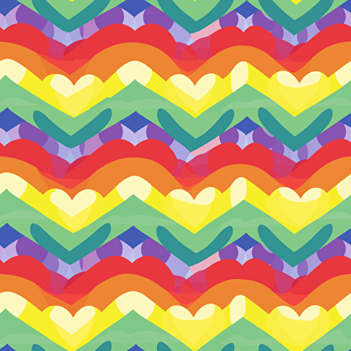 Vector hearts and rainbow flag