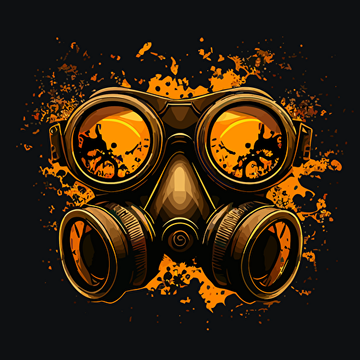 a pair of goggles with biohazard on his eyes vector