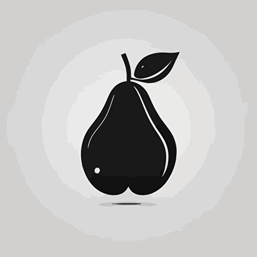 simple minimalistic iconic logo of a pear. black vector on white background. v5