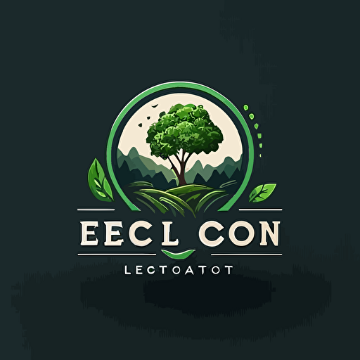 design a logo for project named Eco Vector, minimum details, simple, flat design illustration, exclude text and company name, use just illustration