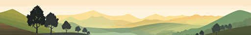 beautiful contryside landscape, vector art, 2D